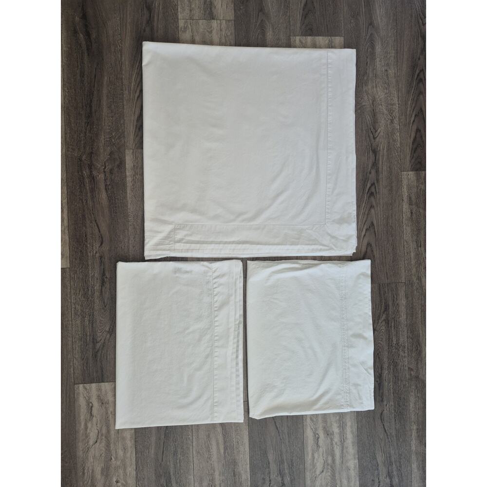 Sferra Celeste White Egyptian Cotton King Flat Sheet 2 Standard Pillowcases